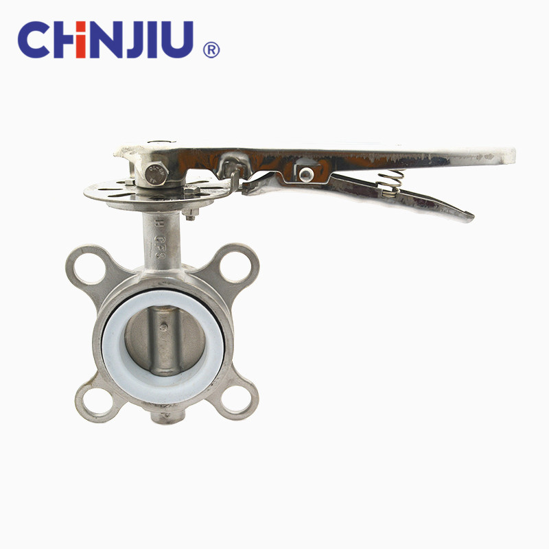 Wafer Type Wheel Pn10/pn16/150lb/jis10k Sus304 Body Ptfe/epdm Seat Stainless Steel Ductile Iron Lever Butterfly Valve